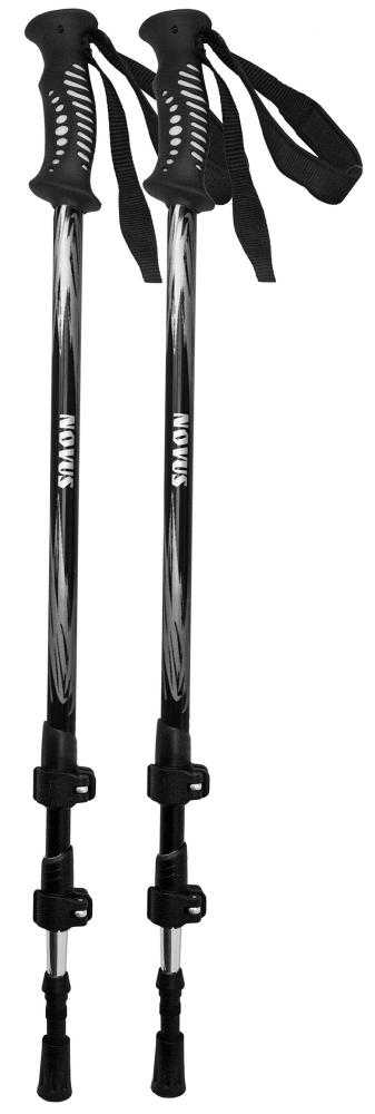 Треккинговые палки Novus NTP-02, 18/16/14 мм, размер 65-135 см, черные